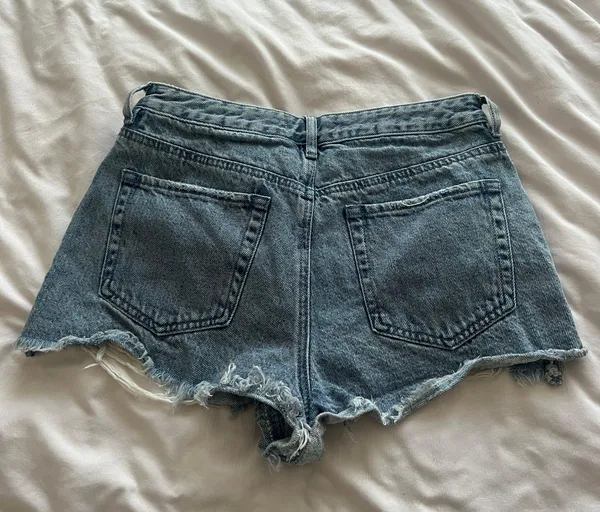 PacSun High Waisted Distressed Denim Shorts - Image 2