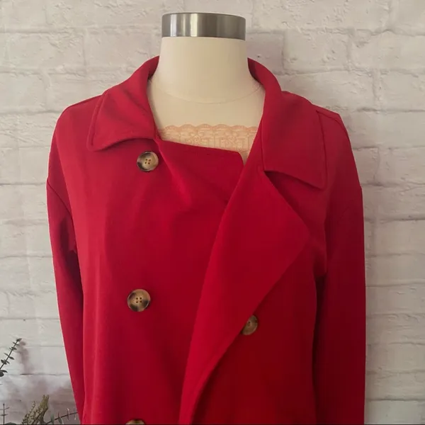 Boutique NEW Red ‘NYC Chic’ Over Coat - Image 4