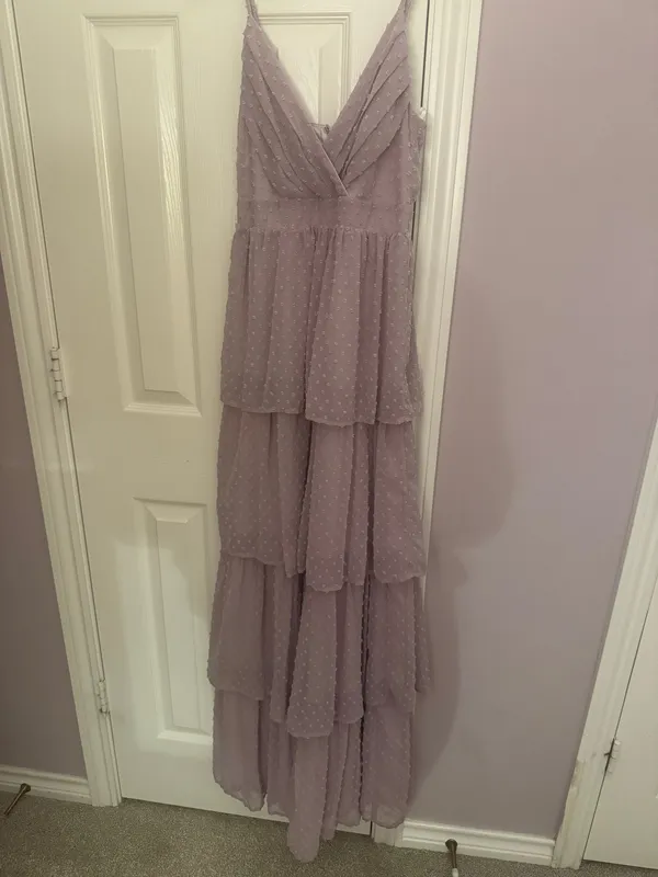 Lulus Lilac Tiered Swiss Dot Maxi Dress - Image 2