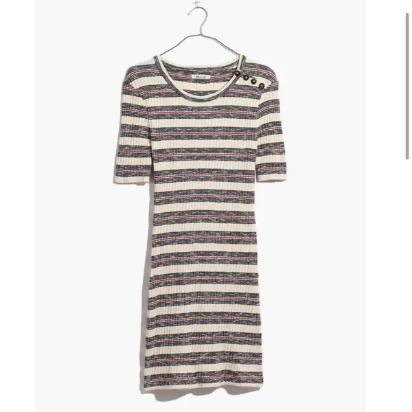 Madewell Short-Sleeve Mini Dress in Lawton Stripe XS Patriotic Nautical - Image 10