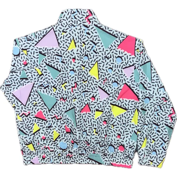 NWT Unisex 80s 90s Retro Windbreaker Jacket Geometric Memphis Print XL - Image 3