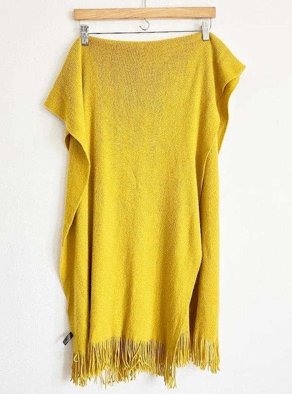 Rikka Large Wrap Scarf in Mustard Yellow - Image 3