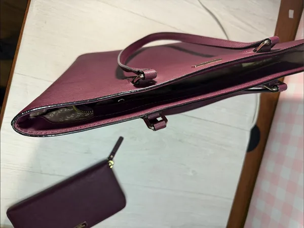 kate spade plum saffiano tote in deep berry - Image 14