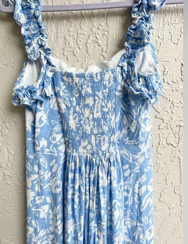 Sugarlips Allegra pattern dress white and blue Medium - Image 8
