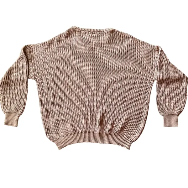 American Apparel 100%‎ Combed Cotton Chunky Tan Sweater Sz XL - Image 3