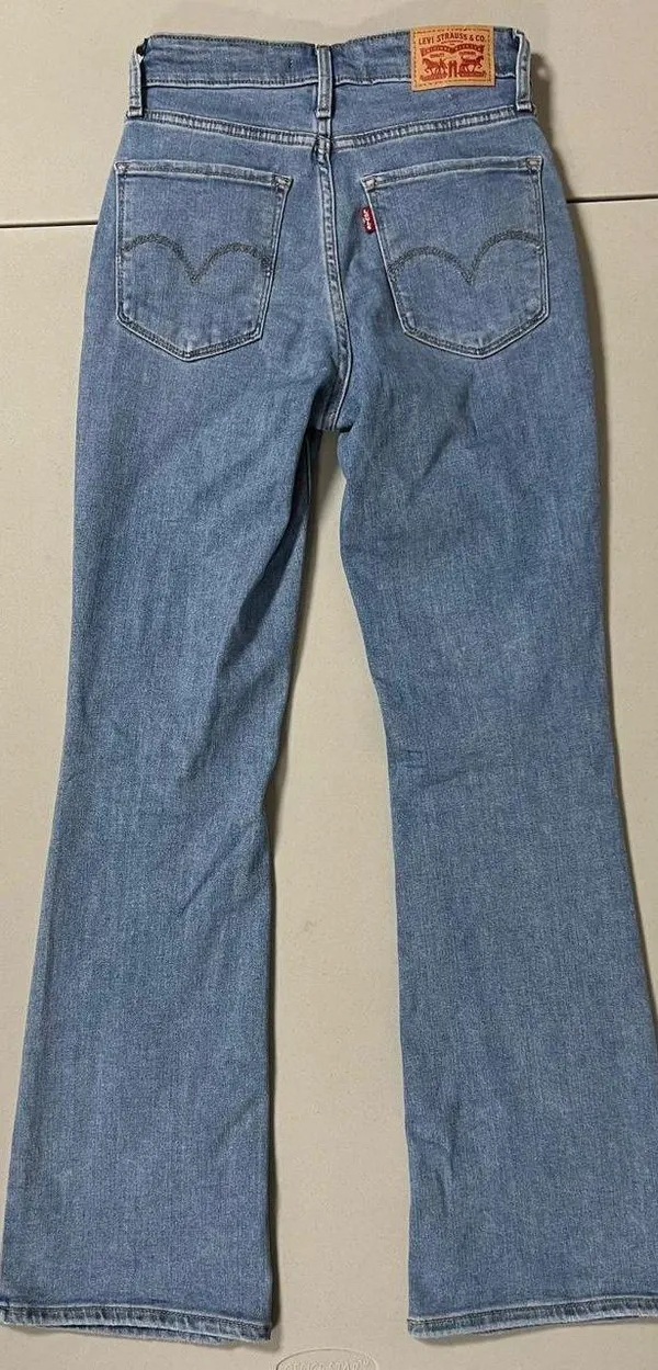 Levi's Blue ‘725 High-Rise Bootcut’ Faded Denim Jeans Pants Bottoms Size 0 (Short) 🤍 - Image 3