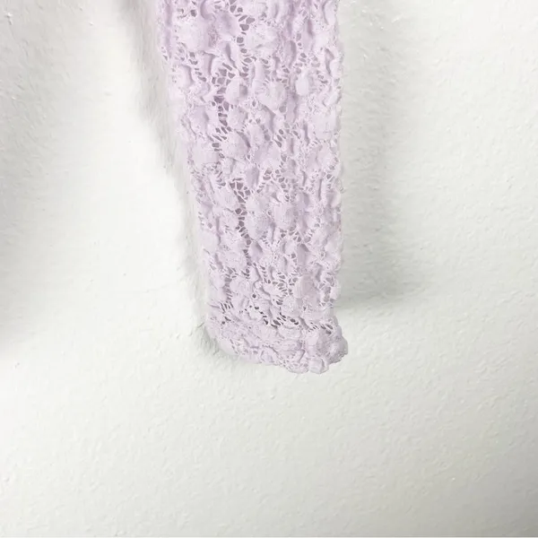 INTIMATELY FREE PEOPLE Lavender Sheer Long Sleeve Mock Neck Bodysuit Small Boho - Image 13