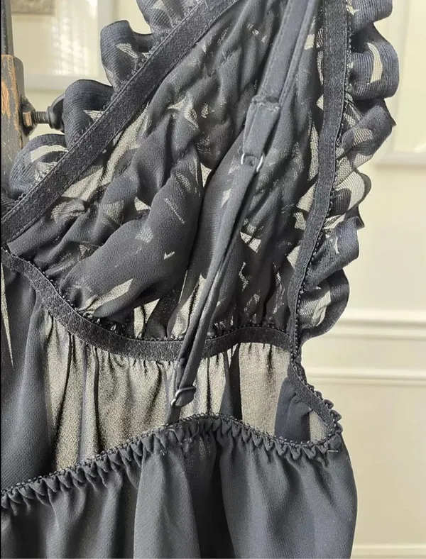 Victoria’s Secret Black Teddy Neglige Lingerie L - Image 6