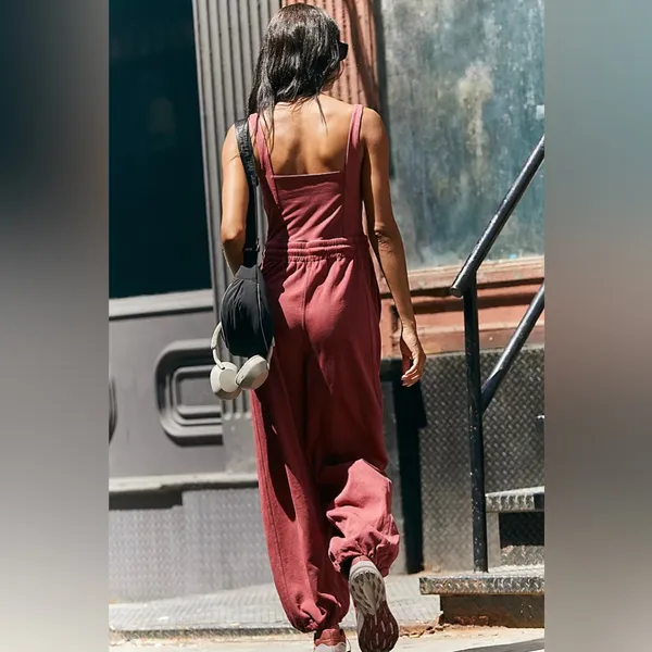 Free People Inbound Onesie crimson red size large NWT - Image 3