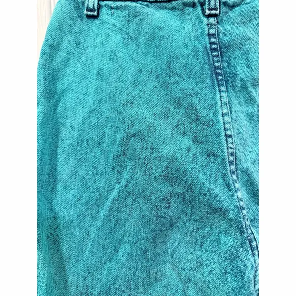 Vintage 1980s Wrangler Women's High Waist Tapered Jeans Teal Green - Image 5