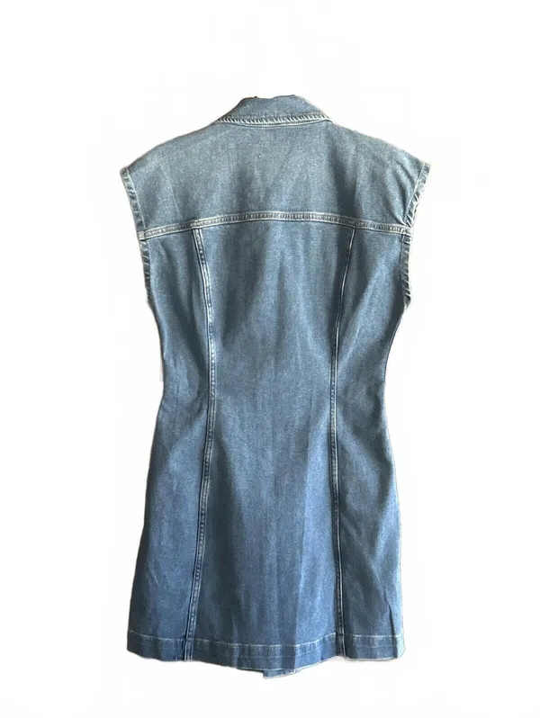 Etica Gabriela Denim Dress M Coquette Aesthetic Sustainable Jean Mini Button Up - Image 4