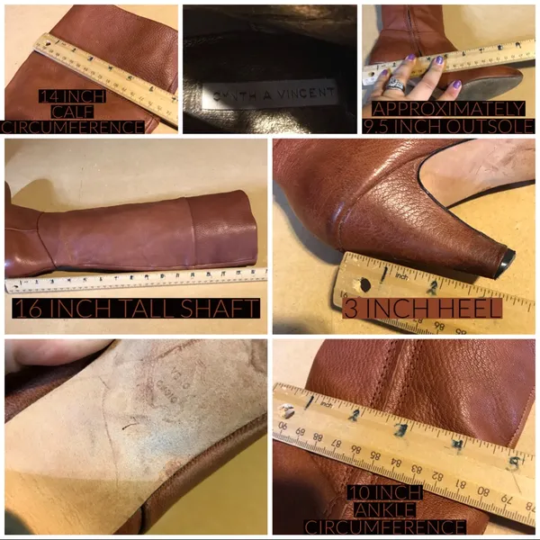 Cynthia Vincent Chestnut Brown Leather Riding Boots W/Heel (7) - Image 10