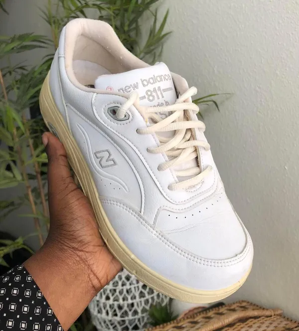 New Balance Rare Vintage 90s Retro White 811 lace up sneakers trainers Made in US. Women 7.5 - Image 2
