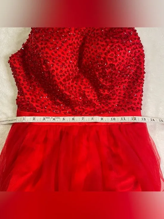 Red Sequin Halter Neck Show Girl Dress size XS/S - Image 12