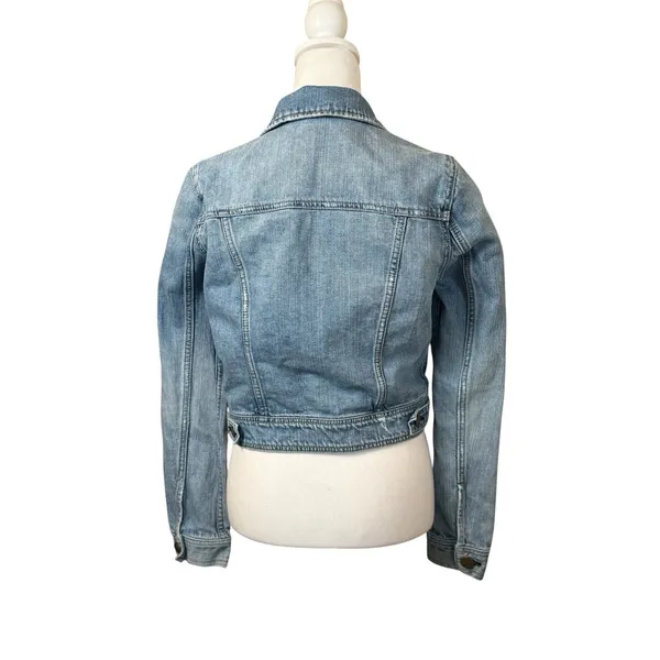 American Eagle Y2K Womens Size M Denim Button Front Cropped Jacket Casual 90s - Image 4