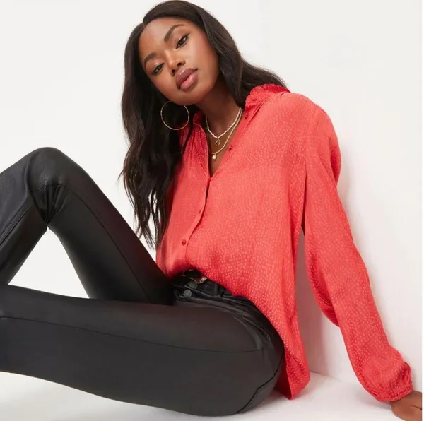 VICI | Riley Satin Embossed Button Down Top - Image 7