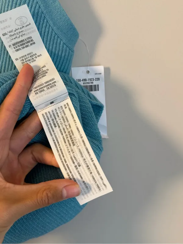 Abercrombie & Fitch Sky Blue Ribbed Tank Top - Image 5
