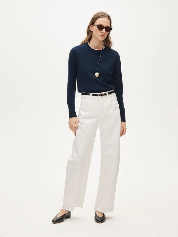 J. Crew Cashmere classic-fit crewneck sweater in Navy Blue Size XXS NWT - Image 2