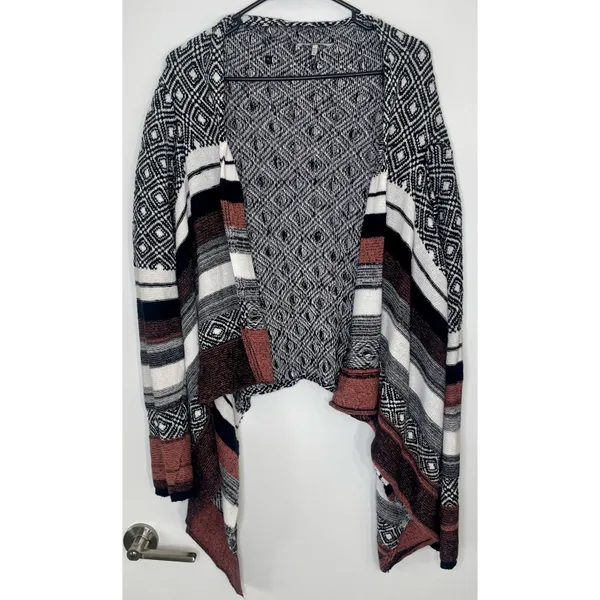 Buckle Striped Fly Away Knit Cardigan Sweater - Image 4
