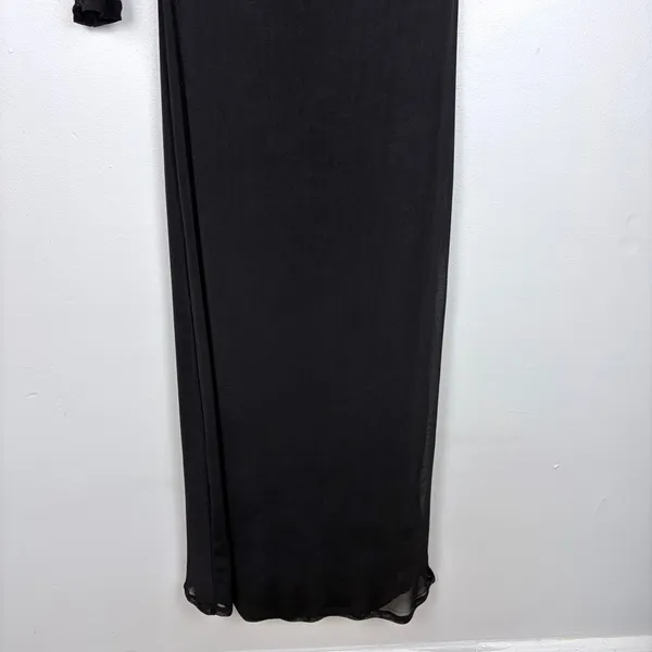 Motel Rocks Terika Bardot Dress Black Mesh Long Sleeve Maxi Evening Chic Large - Image 5