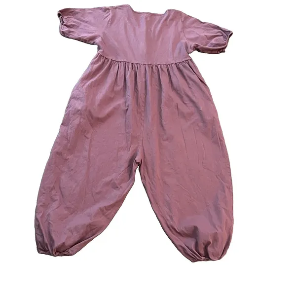 Kate Quinn Women's Jumpsuit Small Organic Cotton Mauve Pockets Oversized Baggy - Image 3