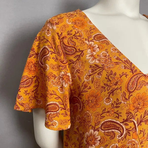 Patrons of Peace Babydoll Dress Paisley Floral Mini Women Sz Large‎ Boho Tiered - Image 10