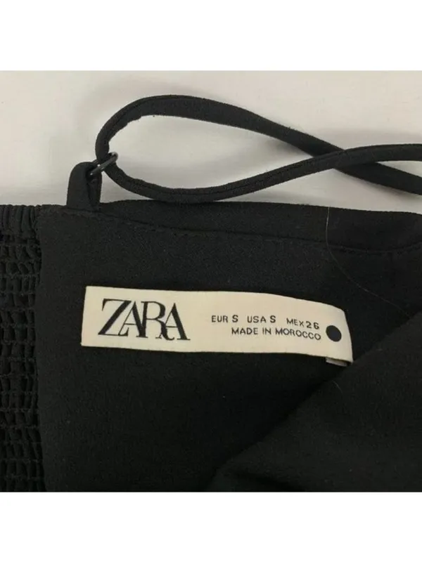 Zara Womens Black Ruched Camisole Tank Top With Adjustable Straps Size Small - Image 5