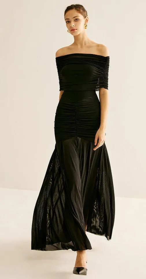Commence NWT Black Strapless Evening Dress Pleated Small - Image 2