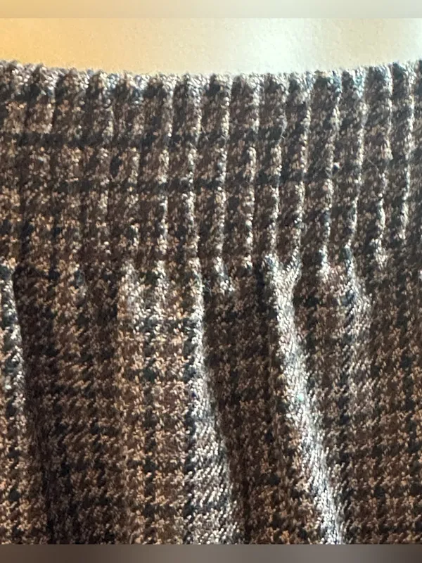 Briggs New York Color Browns Black Houndstooth Elastic Waist Midi Skirt Sz 12 - Image 2