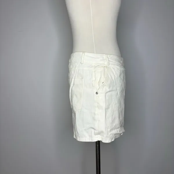 Glam- White Shorts w/Skirt Front Buttonfly + Zipper - Image 3