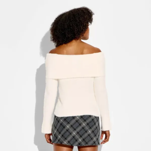 Wild Fable White Off Shoulder Sweater XS - Image 3