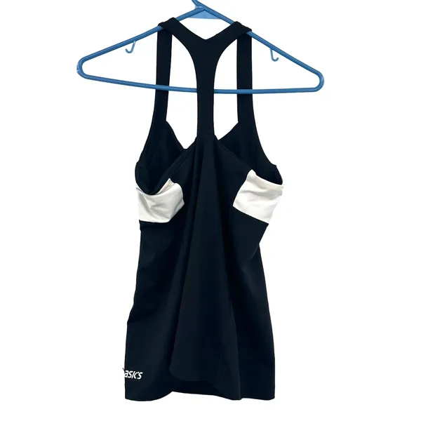 Asics Size Small Tank Black White Racerback‎ Activewear Gym Running Athleticwear - Image 2