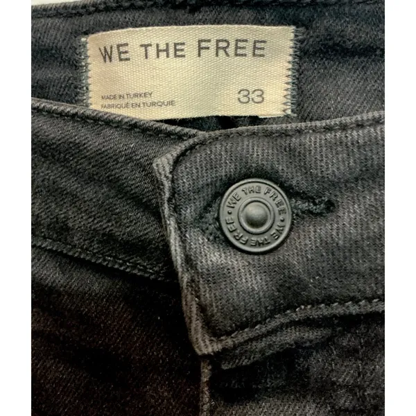 We the Free People Dusk to Dawn Mid Rise Black Capri Jeans Stretchy 33 - Current - Image 5