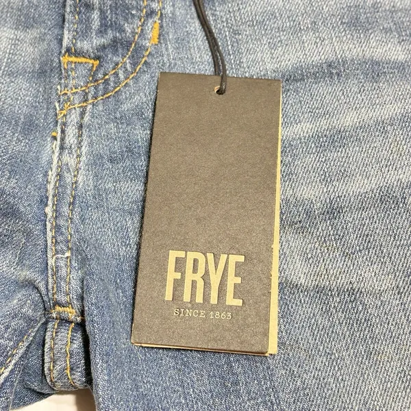 Frye Mid-Rise Straight Leg Distressed Jeans Medium Wash Stretch Size 27 ROPASL - Image 9
