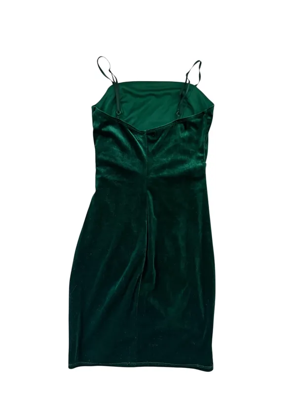 Honey and Rosie Emerald Green Velvet Ruched Mini Dress XS Holiday Cocktail Party - Image 2