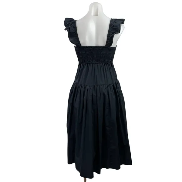 Abercrombie & Fitch Black Ruffle Sweetheart Tiered A Line Midi Dress Size XXSP - Image 3