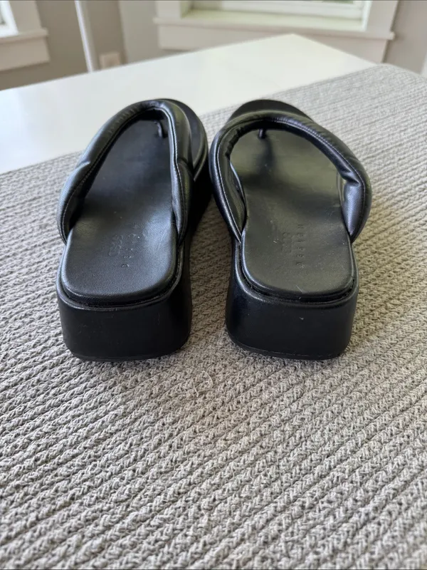 ASOS Black Padded Flip Flop Platform Sandals Sz 6 - Image 8