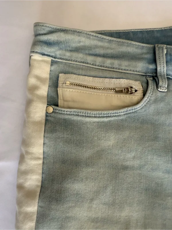 Athleta Sculpt Tek Straight Tuxedo Stripe Jeans Size 16 - Image 4