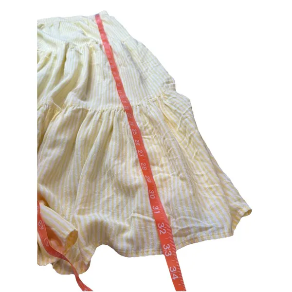 LC Lauren Conrad Skirt Size XL Tiered Midi Yellow Stripe Mid Rise Women's NWT - Image 6
