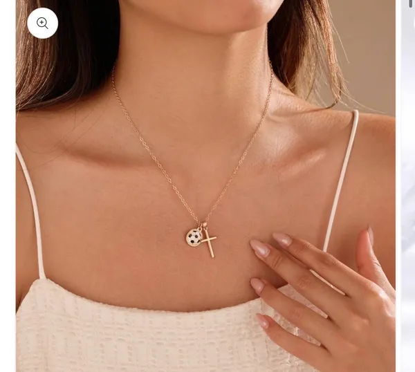 Gameday Sports Enthusiast Cross Necklace-Soccer - Image 2