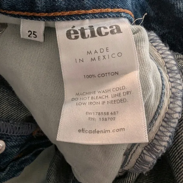Etica The Ella Jeans Low Rise Baggy Denim Y2K Skater Size 25 - Image 3