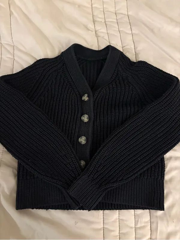 Everlane Women’s Black Textured Cotton Cardigan - Image 3