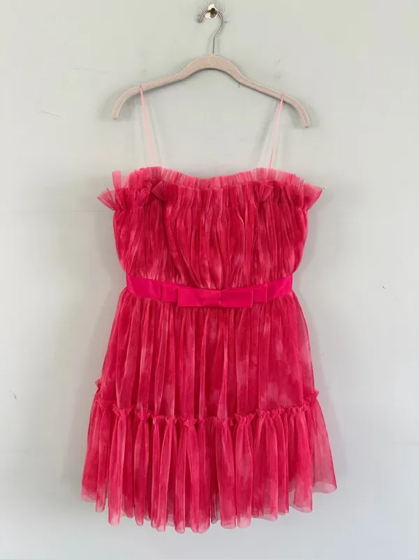 NWT Dress The Population Petra Raspberry Multi‎ Pink Strapless Tulle Mini Dress - Image 3