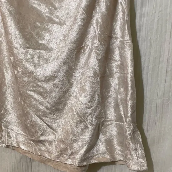 Free People Intimates Small All Night Velvet Camisole Champagne Cowl Neck - Image 5