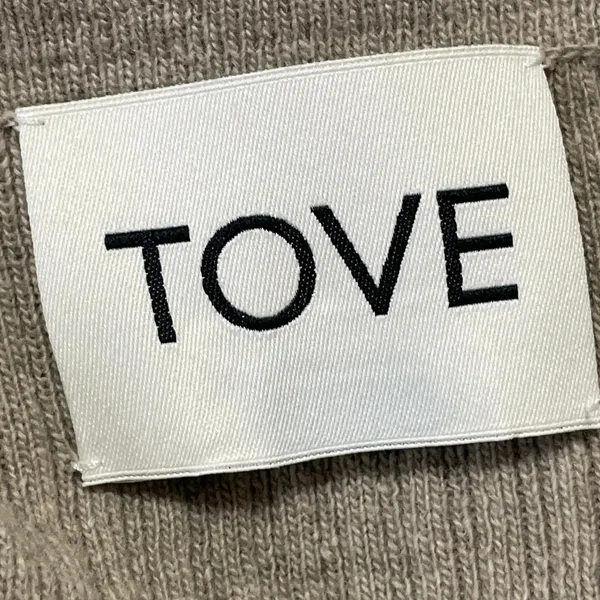TOVE Gray Brown Wool Cashmere Long Sleeves Open Front Cardigan Sweater Top Sz S - Image 4