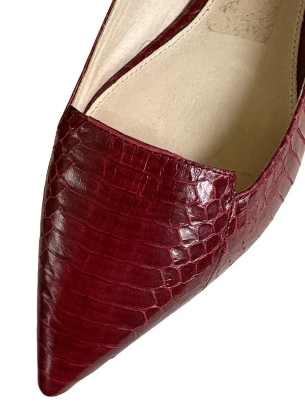 EUC Vince Camuto Leather Pointed Toe Flats Burgundy Size 12 - Image 3