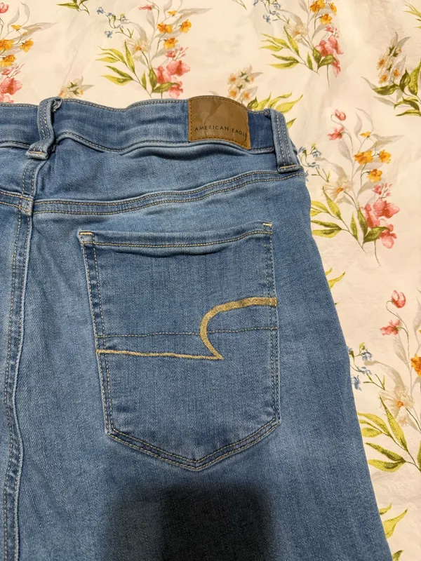 American Eagle Light Blue Super High Rise Jeggings Skinny - Image 3