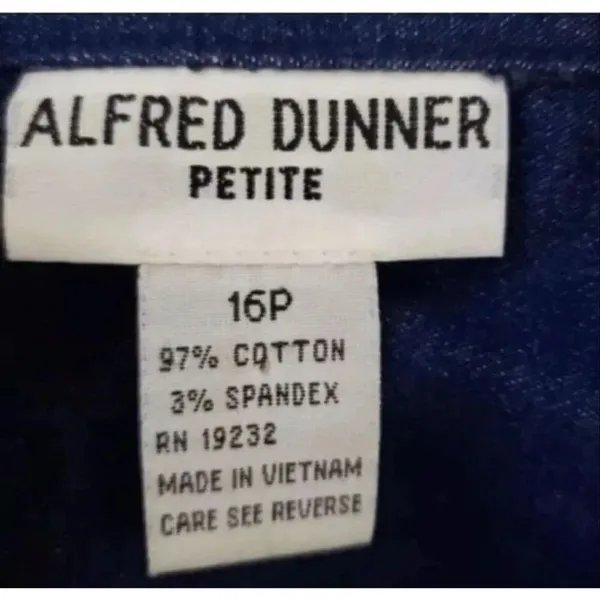 Alfred Dunner Blue Denim Jacket Floral Embroidered Size 16 Petite Button Front - Image 7