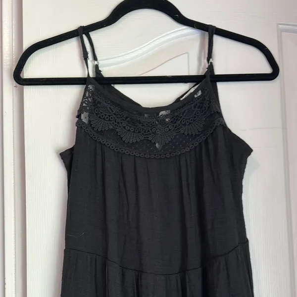 Black Maxi Sundress with Spaghetti Straps - Image 3