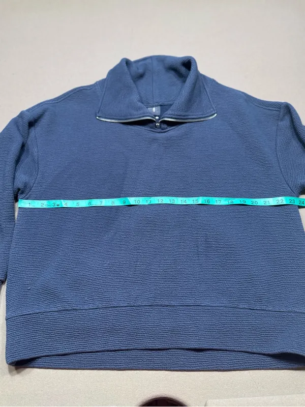 CALIA by Carrie Underwood Slate Blue Quarter-Zip Textured Pullover - Image 4